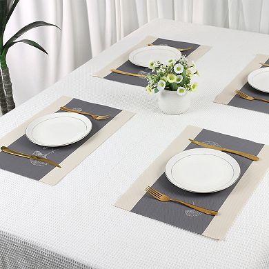 Set of 6 Floral Placemats for Kitchen Dining Table Decor Washable Heat Resistant Table Placemats