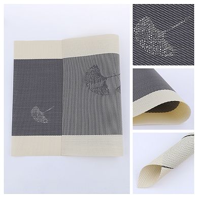 Set of 6 Floral Placemats for Kitchen Dining Table Decor Washable Heat Resistant Table Placemats