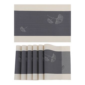 Set of 6 Floral Placemats for Kitchen Dining Table Decor Washable Heat Resistant Table Placemats