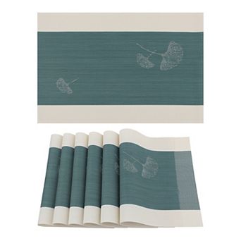 Set of 6 Floral Placemats for Kitchen Dining Table Decor Washable Heat Resistant Table Placemats