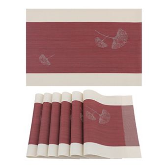 Set of 6 Floral Placemats for Kitchen Dining Table Decor Washable Heat Resistant Table Placemats