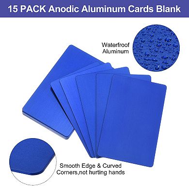 15 Pack Metal Business Cards Anodized 0.8mm Thick Anodized Aluminum Blanks Name Card 3.4x2.1 Inch