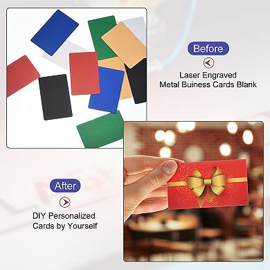 15 Pack Metal Business Cards Anodized 0.8mm Thick Anodized Aluminum Blanks Name Card 3.4x2.1 Inch