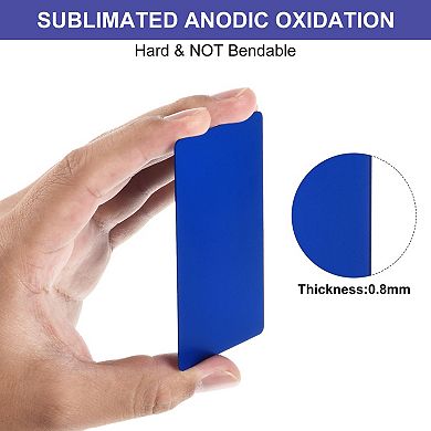 15 Pack Metal Business Cards Anodized 0.8mm Thick Anodized Aluminum Blanks Name Card 3.4x2.1 Inch
