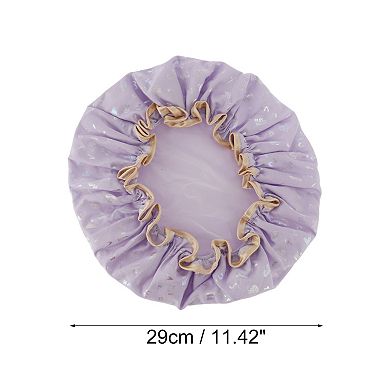 1 Pc Women Double Layer Alphabet Pattern Shower Cap for Bathroom Vacation Travel