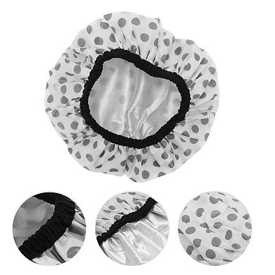 1 Pc Women Durable Dots Shower Cap for Bathroom Business Travel Vacation Hotel