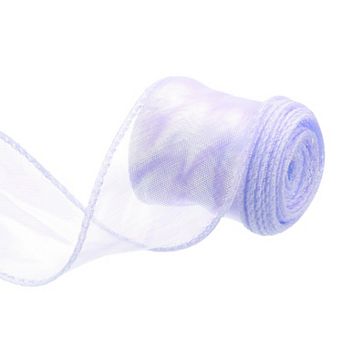 1 1/2" Wide Sparkly Sheer Wired Ribbon Pastel Shimmer Iridescent Ribbons 5 Yard for Gift Wrapping