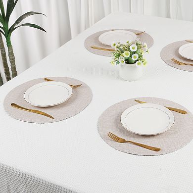 Placemats Set of 6 PU Placemats for Kitchen Dining Table Decor Heat Resistant Table Placemats