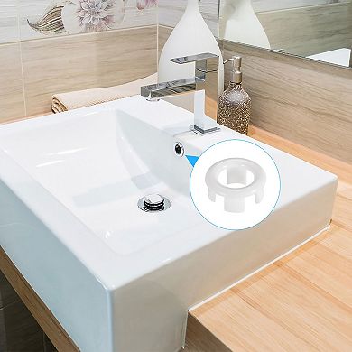 Sink Basin Trim Overflow Cover Insert in Hole Ring Covers Caps White 6pcs