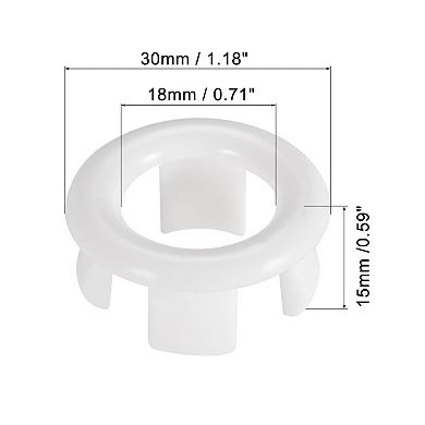 Sink Basin Trim Overflow Cover Insert in Hole Ring Covers Caps White 6pcs