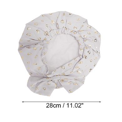 1 Pc Women Double Layer Heart Bow Shower Cap for Bathroom Vacation Travel Hotel
