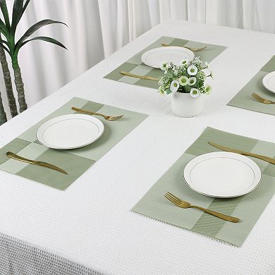 Set of 8 Placemats for Kitchen Dining Table Decor, Washable Table Placemats Wipeable Table Mat