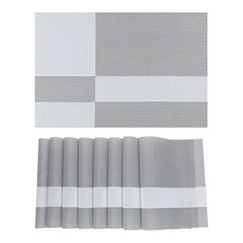 Set of 8 Placemats for Kitchen Dining Table Decor, Washable Table Placemats Wipeable Table Mat