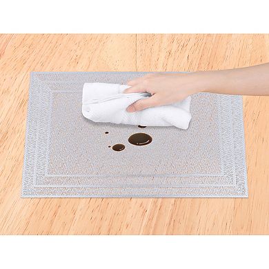 Placemats Set of 6 Shiny Trimmed Placemat for Dining Table Decor Indoor Outdoor Washable Table Mat
