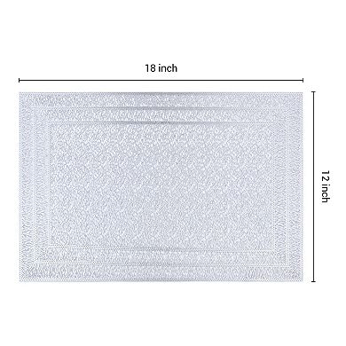Placemats Set of 6 Shiny Trimmed Placemat for Dining Table Decor Indoor Outdoor Washable Table Mat