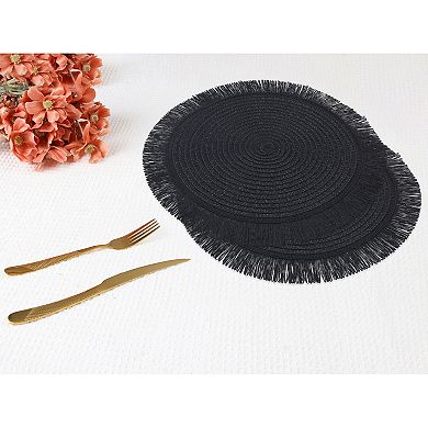 Rustic Placemats Set of 6 Tassel Placemats for Dining Table Decor Indoor Outdoor Kitchen Table Mat