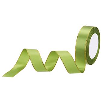 1 Inch 25 Yard Wide Satin Ribbon with Gold Edges Border Grosgrain Fabric Ribbon