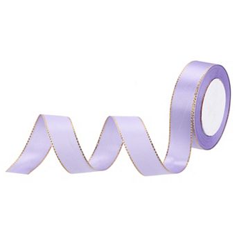 1 Inch 25 Yard Wide Satin Ribbon with Gold Edges Border Grosgrain Fabric Ribbon