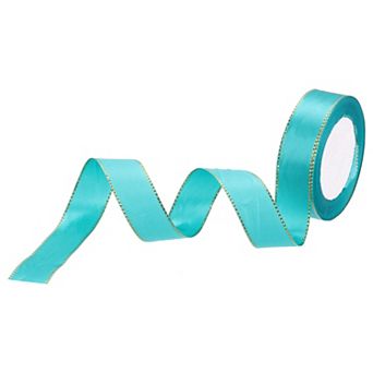 1 Inch 25 Yard Wide Satin Ribbon with Gold Edges Border Grosgrain Fabric Ribbon