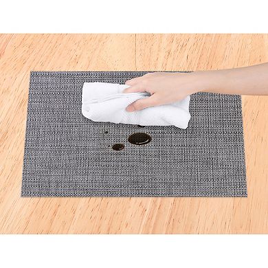 Placemats Set of 6 Solid Placemats for Dining Table Decor Indoor Outdoor Table Mat, 18*12in