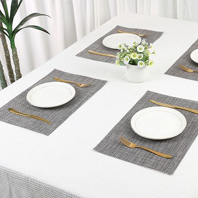 Placemats Set of 6 Solid Placemats for Dining Table Decor Indoor Outdoor Table Mat, 18*12in