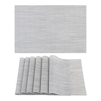 Placemats Set of 6 Solid Placemats for Dining Table Decor Indoor Outdoor Table Mat, 18*12in