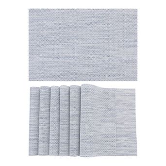 Placemats Set of 6 Solid Placemats for Dining Table Decor Indoor Outdoor Table Mat, 18*12in
