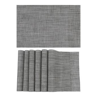 Placemats Set of 6 Solid Placemats for Dining Table Decor Indoor Outdoor Table Mat, 18*12in