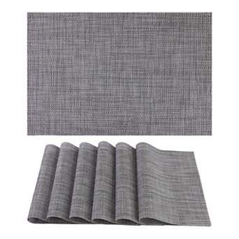 Placemats Set of 6 Solid Placemats for Dining Table Decor Indoor Outdoor Table Mat, 18*12in