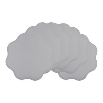 Placemat Set of 6 Faux Leather Flower Placemats for Kitchen Table Decor, Washable Table Placemats