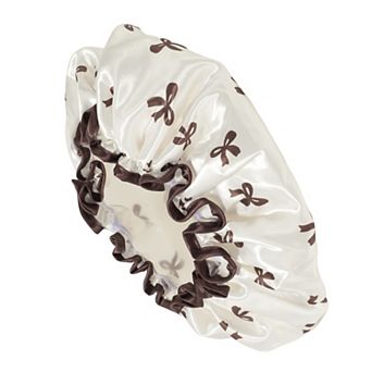1 pc Women Double Layer Bow Shower Cap for Bathroom Vacation Travel Hotel