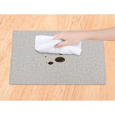 Placemats Set of 6 PU Placemats for Kitchen Dining Table Decor Washable Table Placemats, 18*12in