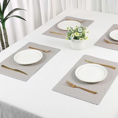 Placemats Set of 6 PU Placemats for Kitchen Dining Table Decor Washable Table Placemats, 18*12in
