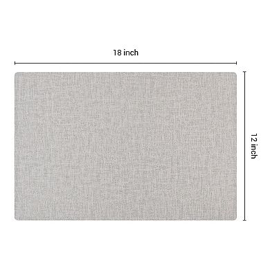 Placemats Set of 6 PU Placemats for Kitchen Dining Table Decor Washable Table Placemats, 18*12in
