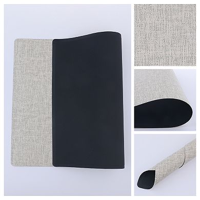 Placemats Set of 6 PU Placemats for Kitchen Dining Table Decor Washable Table Placemats, 18*12in