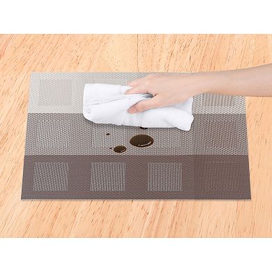 Placemats Set of 6 PVC Placemats for Dining Table Decor Indoor Outdoor Washable Table Mat 18"x12"