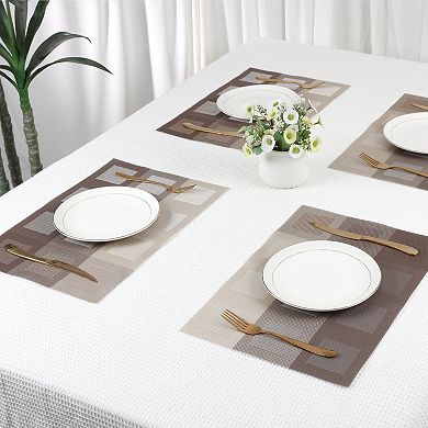 Placemats Set of 6 PVC Placemats for Dining Table Decor Indoor Outdoor Washable Table Mat 18"x12"
