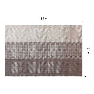 Placemats Set of 6 PVC Placemats for Dining Table Decor Indoor Outdoor Washable Table Mat 18"x12"