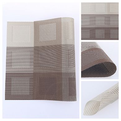 Placemats Set of 6 PVC Placemats for Dining Table Decor Indoor Outdoor Washable Table Mat 18"x12"
