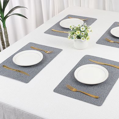 Solid Placemats Set of 6 Placemats for Kitchen Dining Table Decor Table Placemats 18"x12"