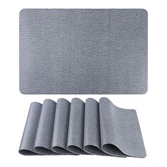 Solid Placemats Set of 6 Placemats for Kitchen Dining Table Decor Table Placemats 18"x12"