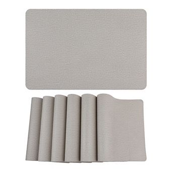 Solid Placemats Set of 6 Placemats for Kitchen Dining Table Decor Table Placemats 18"x12"