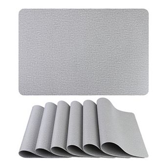 Solid Placemats Set of 6 Placemats for Kitchen Dining Table Decor Table Placemats 18"x12"