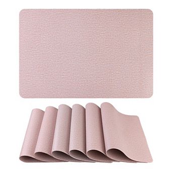 Solid Placemats Set of 6 Placemats for Kitchen Dining Table Decor Table Placemats 18"x12"