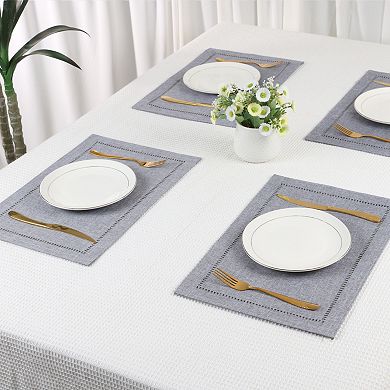 Rustic Placemats Set of 6 Polyester Placemats for Dining Table Decor Indoor Outdoor Table Mat