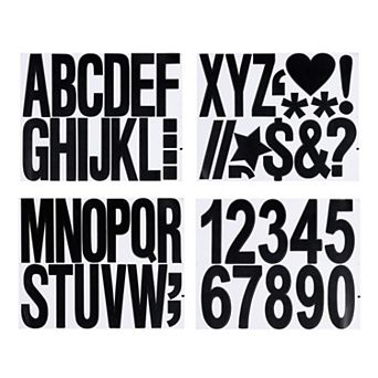 Letters Numbers Kit 4 Inch, 8 Sheet Self-Adhesive Alphabet Stickers Larger Number Sticker Decal