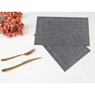 Rustic Placemats Set of 6 Polyester Placemats for Dining Table Decor Indoor Outdoor Table Mat