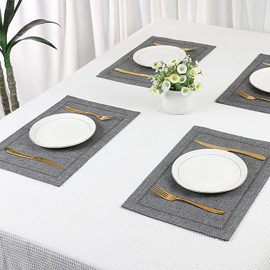 Rustic Placemats Set of 6 Polyester Placemats for Dining Table Decor Indoor Outdoor Table Mat