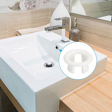 Sink Trim Overflow Cover, 3Pcs Sink Overflow Rings Bathroom Kitchen Basin Drain Cover, White