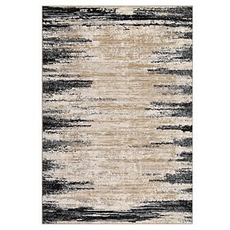 Garvee Machine Washable Non Slip Modern Abstract Striped Area Rug for Indoor Use